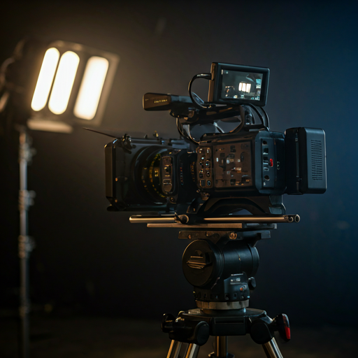 Professional video content production workspace